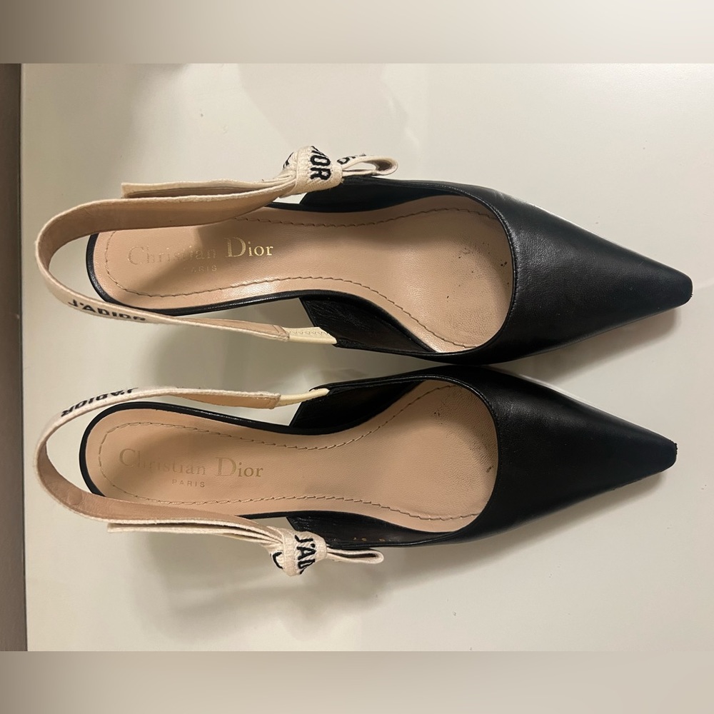 Authentic CHRISTIAN DIOR Lambskin Ribbon J'Adior
Slingback 65mm Pumps 37 - Picture 5 of 10